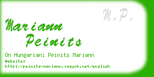 mariann peinits business card